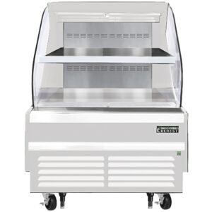 Everest EOMH-36-W-35-T 37″ Horizontal Open Air Merchandiser in White, 1 Shelf, Open Curved, 7.4 cu. ft.