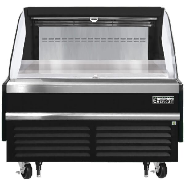 Everest EOMH-48-B-35-S 48" Horizontal Open Air Merchandiser in Black, Deck Only, Open Curved, 7.3 cu. ft.