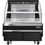 Everest EOMH-48-B-35-T 48" Horizontal Open Air Merchandiser in Black, 1 Shelf, Open Curved, 9.7 cu. ft.