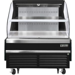 Everest EOMH-36-B-35-T 37″ Horizontal Open Air Merchandiser in Black, 1 Shelf, Open Curved, 7.4 cu. ft.