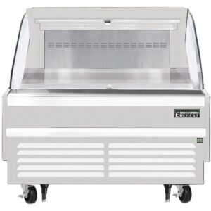 Everest EOMH-72-W-35-S 73″ Horizontal Open Air Merchandiser in White, Deck Only, Open Curved, 11.4 cu. ft.