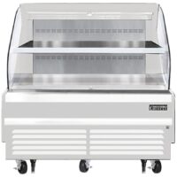 Everest EOMH-72-W-35-T 73" Horizontal Open Air Merchandiser in White, 2 Shelves, Open Curved, 15.2 cu. ft.