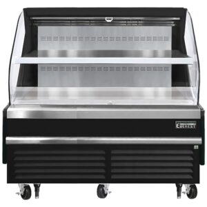 Everest EOMH-72-B-35-T 73″ Horizontal Open Air Merchandiser in Black, 2 Shelves, Open Curved, 15.2 cu. ft.
