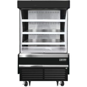 Everest EOMV-36-B-28-S 37″ Vertical Open Air Merchandiser in Black, High Profile, 3 Shelves, 9.3 cu. ft.