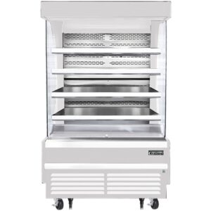 Everest EOMV-48-W-35-T 48″ Vertical Open Air Merchandiser in White, High Profile, 4 Shelves, 24 cu. ft.