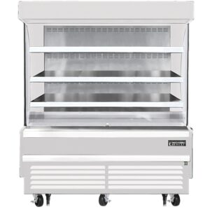 Everest EOMV-60-W-28-S 60″ Vertical Open Air Merchandiser in White, High Profile, 3 Shelves, 15.4 cu. ft.