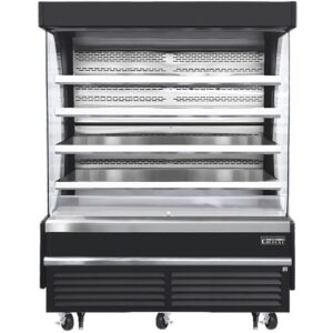 Everest EOMV-72-B-28-T 73″ Vertical Open Air Merchandiser in Black, High Profile, 4 Shelves, 26 cu. ft.