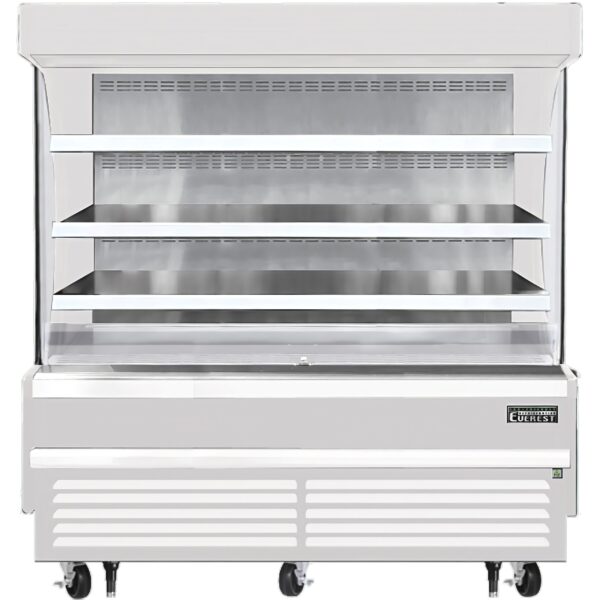 Everest EOMV-72-W-28-S 73" Vertical Open Air Merchandiser in White, High Profile, 3 Shelves, 19 cu. ft.