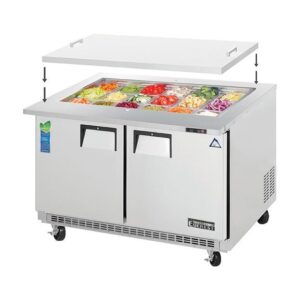 Everest EOTPS2 35″ Two Section Mega Top Sandwich/Salad Prep Table w/ 2 Doors, 12 Pans