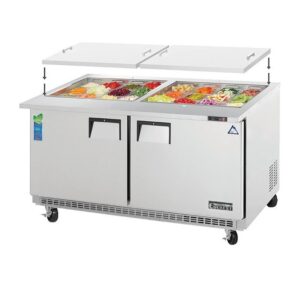 Everest EOTPW2 59″ Two Section Mega Top Sandwich/Salad Prep Table w/ 2 Doors, 24 Pans