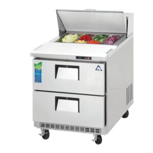 Everest EPBNR1-D2 27″ One Section Refrigerated Sandwich/Salad Prep Table w/ 2 Drawers, 8 Pans