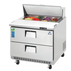 Everest EPBNSR2-D2 35″ One Section Sandwich/Salad Prep Table w/ 2 Drawers, 8 Pans