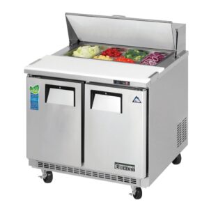 Everest EPBNSR2 35″ Two Section Sandwich/Salad Prep Table w/ 2 Doors, 8 Pans