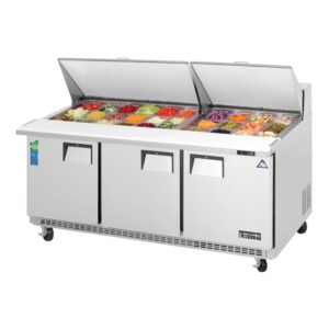 Everest EPBR3 71″ Three Section Mega Top Sandwich/Salad Prep Table w/ 3 Doors, 30 Pans