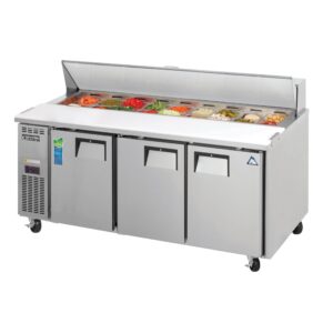 Everest EPR3 71″ Three Section Refrigerated Sandwich/Salad Prep Table w/ 3 Doors, 18 Pans