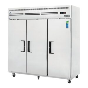 Everest ESR3 74″ Three Section Reach-In Refrigerator w/ 3 Solid Full Doors, Top Mount, Stainless Steel, 71 cu. ft.
