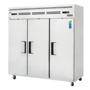 Everest ESRF3 74″ 3-Section Reach-In Refrigerator/Freezer Combo w/ 3 Solid Doors, Top Mount