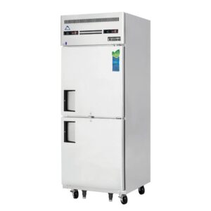 Everest ESRFH2 29″ 1-Section Reach-In Refrigerator/Freezer Combo w/ 2 Half Solid Doors, Top Mount