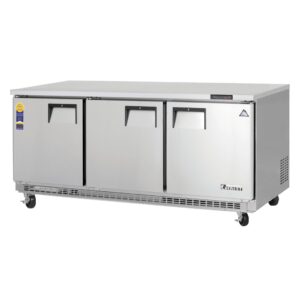 Everest ETBF3 71″ 3-Section Worktop Freezer w/ 3 Doors, Front Breather, 22 cu. ft.