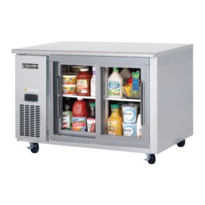 Everest ETGSR2 47″ Two Section Undercounter Refrigerator w/ 2 Sliding Glass Doors, 13 cu. ft.