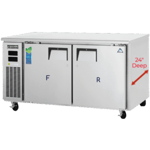 Everest Refrigeration ETRF2-24 59″ Undercounter/Worktop Refrigerator Freezer w/ 2 Doors