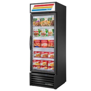True GDM-23F-HST-HC~TSL01 27″ One Glass Door Merchandiser Freezer in White, Health Safety Timer, 20 cu. ft.