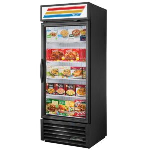 True GDM-26F-HST-HC~TSL01 30″ One Glass Door Merchandiser Freezer in White, Health Safety Timer, 23 cu. ft.