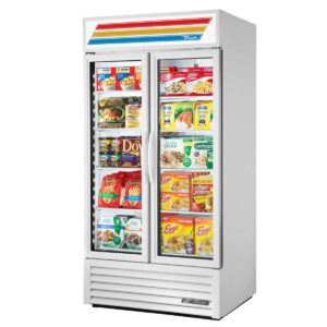 True GDM-35F~TSL01 39″ Two Glass Swing Door Merchandiser Freezer in White, 32 cu. ft.