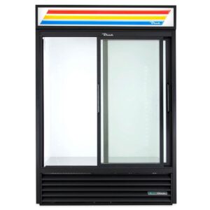True GDM-47-HC-LD 54″ 2-Section Glass Sliding Door Refrigerated Merchandiser, 44 Cu. Ft.