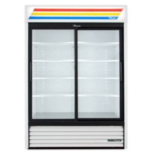 True GDM-47-HC-LD 54″ 2-Section Glass Sliding Door Refrigerated Merchandiser, 44 Cu. Ft.