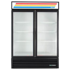 True GDM-49F-HC~TSL01 54″ Two Glass Swing Door Merchandiser Freezer in White, 44 Cu. Ft.