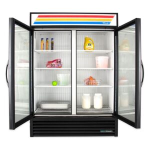 True GDM-49F-HC~TSL01 54″ Two Glass Swing Door Merchandiser Freezer in White, 44 Cu. Ft.
