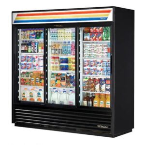 True GDM-69-HC-LD 78″ 3-Section Thermal Glass Sliding Door Refrigerated Merchandiser