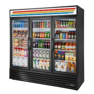 True GDM-72-HC~TSL01 78″ 3-Section Glass Swing Door Refrigerated Merchandiser