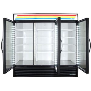 True GDM-72-HC~TSL01 78″ 3-Section Glass Swing Door Refrigerated Merchandiser