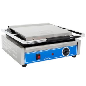 Globe GSG1410 Single Commercial Panini Press w/ Cast Iron Smooth Plates, 120v
