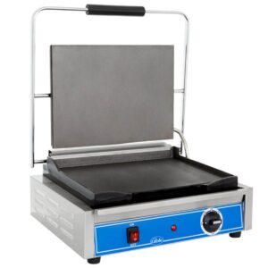Globe GSG1410 Single Commercial Panini Press w/ Cast Iron Smooth Plates, 120v