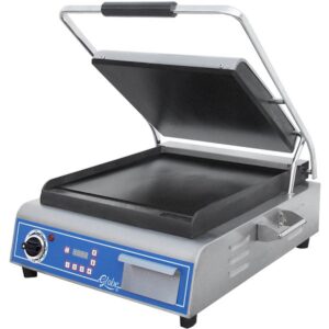 Globe GSG14D Single Commercial Panini Press w/ Cast Iron Smooth Plates, 120v