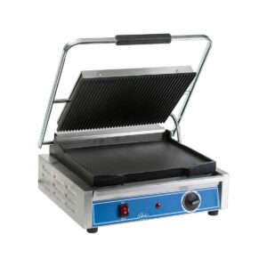 Globe GPGS1410 Single Commercial Panini Press w/ Cast Iron Grooved & Smooth Plates, 120v