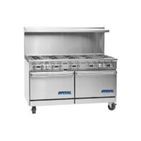 Imperial IR-10 60″ Gas Restaurant Range w/ (10) Open Burners, (2) Standard Ovens, 390.000 BTU