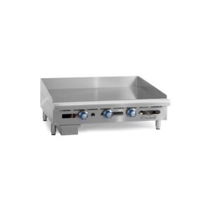 Imperial ITG-24 24″ Countertop Thermostatic Gas Griddle, 1″ Steel Plate, 60,000 BTU