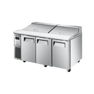 Turbo Air JST-72-N 70″ Three Section Sandwich / Salad Prep Table w/ 3 Doors, 18 Pans