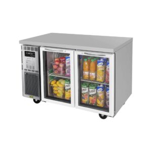 Turbo Air JUR-48-G-N 47″ 2-Section Undercounter Refrigerator w/ 2 Glass Doors, 10.6 cu. ft.