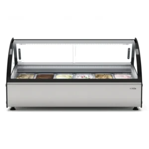 Koolmore KM-CGD-6P 46″ Curved Glass Gelato/Ice Cream Dipping Cabinet