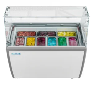 Koolmore KM-GDC-49SD-FG 50″ Flat Glass Gelato Dipping/Display Cabinet, 9 Pan Capacity