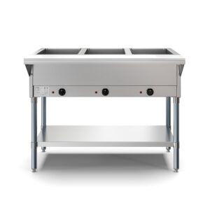 Koolmore KM-OWS-3 44″ Electric Steam Table with Undershelf, (3) Open Wells