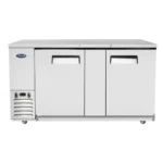 Atosa SBB69GRAUS1 69" Shallow Depth Double Solid Door Back Bar Cooler (Stainless Steel Interior & Exterior)