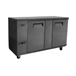 Atosa SBB69GRAUS2 69" Shallow Depth Double Solid Door Back Bar Cooler (Black exterior & stainless steel interior) - Image 3