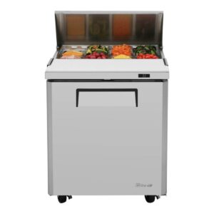 Turbo Air MST-28-N 27″ One Section Sandwich / Salad Prep Table w/ 1 Door, 8 Pans
