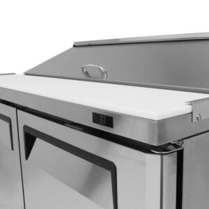 Turbo Air MST-48-N 48″ Two Section Sandwich / Salad Prep Table w/ 2 Doors, 12 Pans